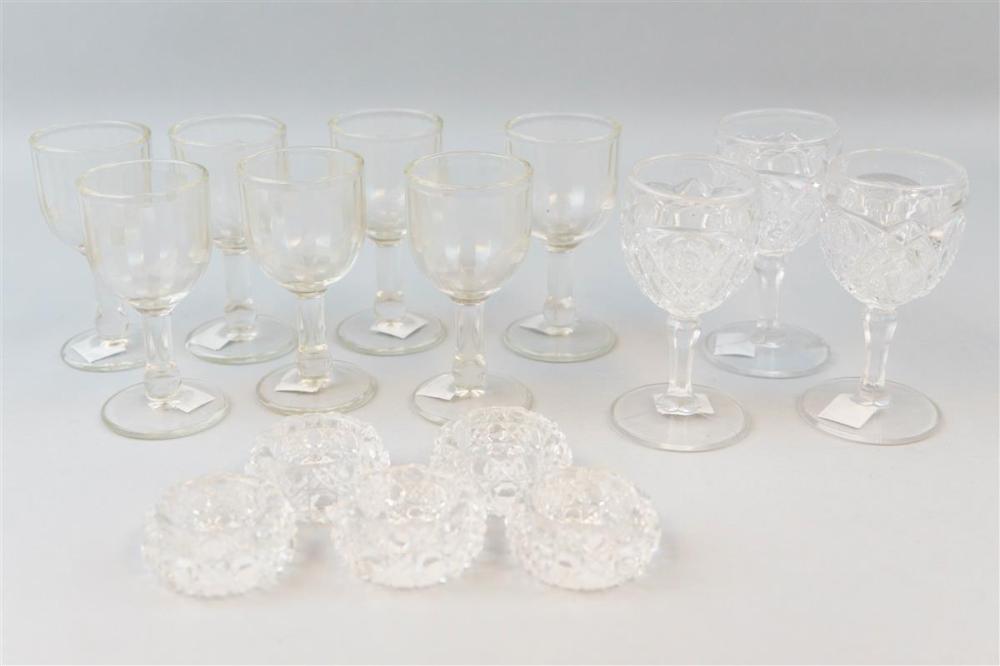 GROUP OF PRESSED GLASS CORDIALS AND