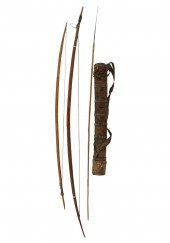 GROUP OF PRIMITIVE BOWS, ARROW