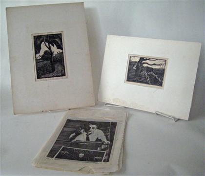 Group of prints, drawings and