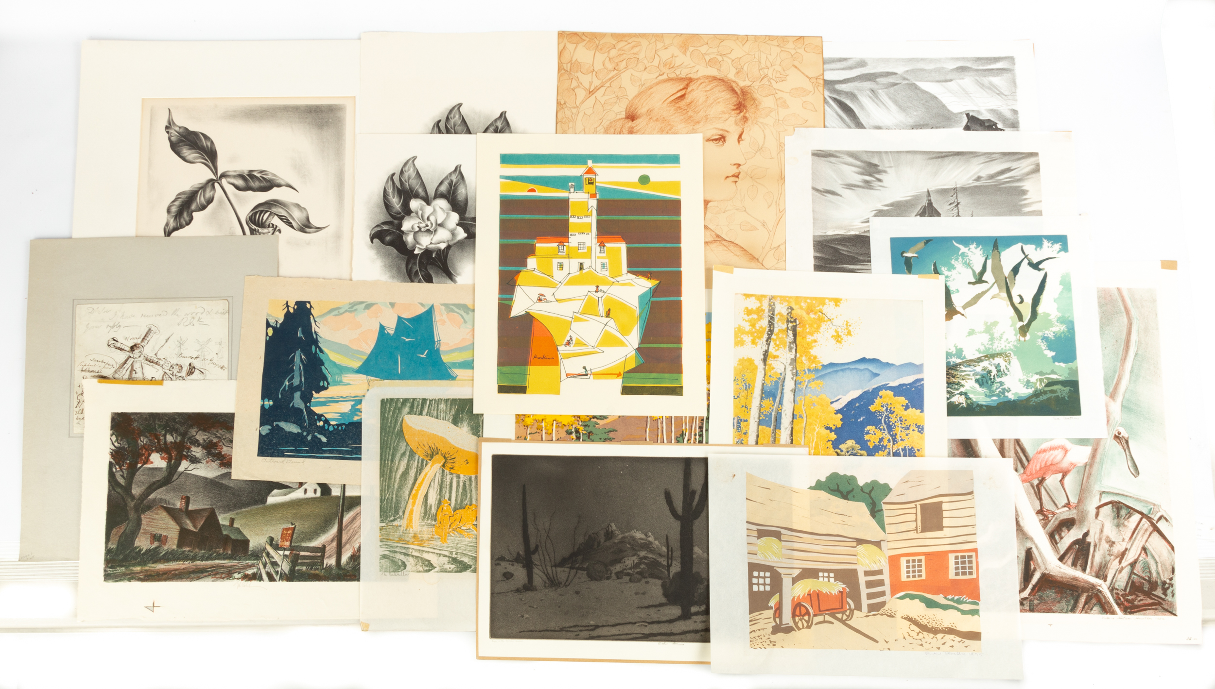 GROUP OF PRINTS, ETCHINGS & (2)