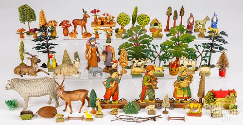GROUP OF PUTZ CHRISTMAS ITEMS,