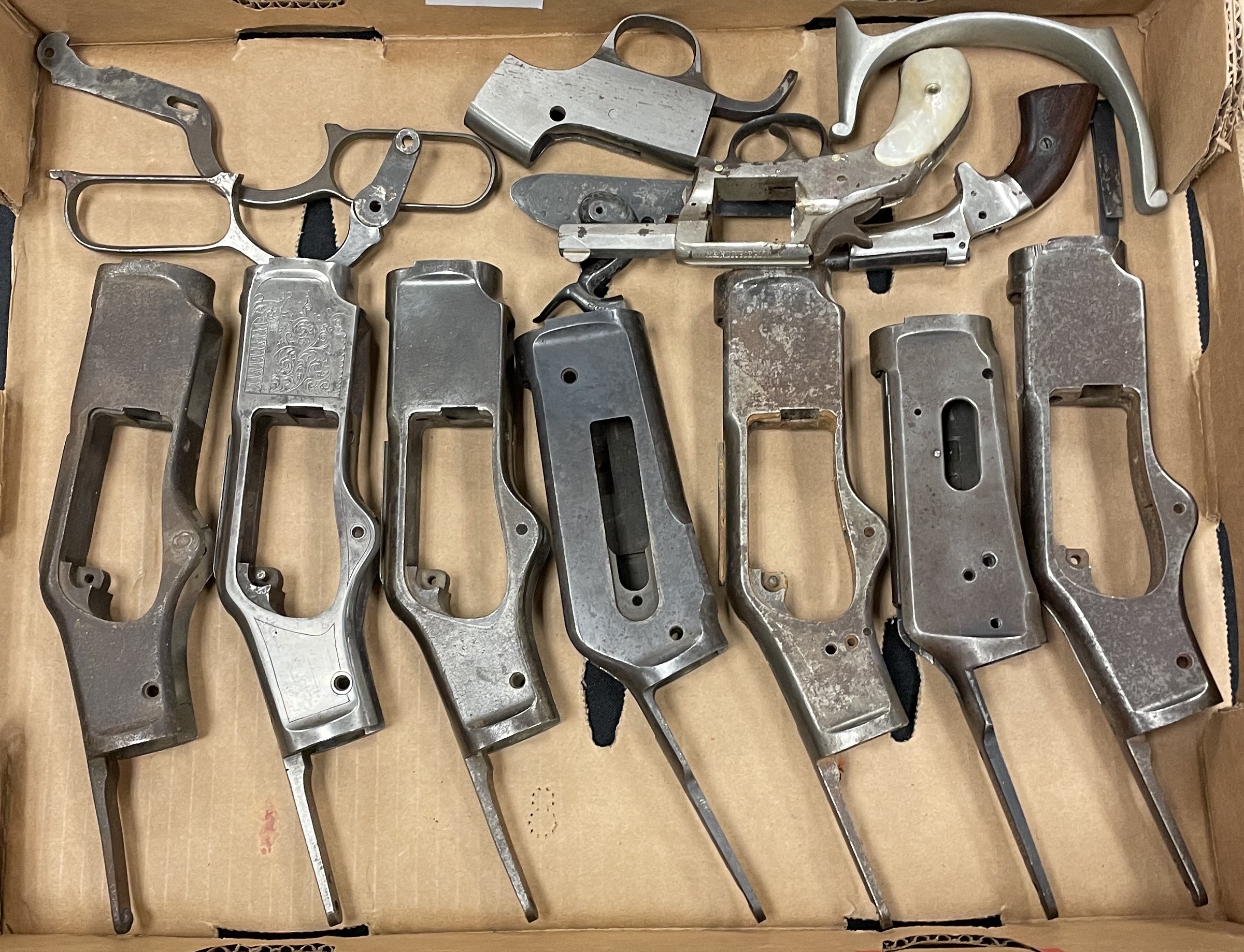 GROUP OF RECEIVERS AND GUN PARTS