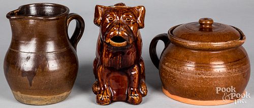 GROUP OF REDWARERedware pitcher,