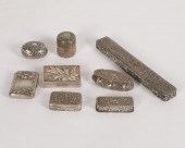 GROUP OF REPOUSSE SILVER BOXES