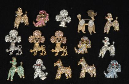 Group of rhinestone poodle