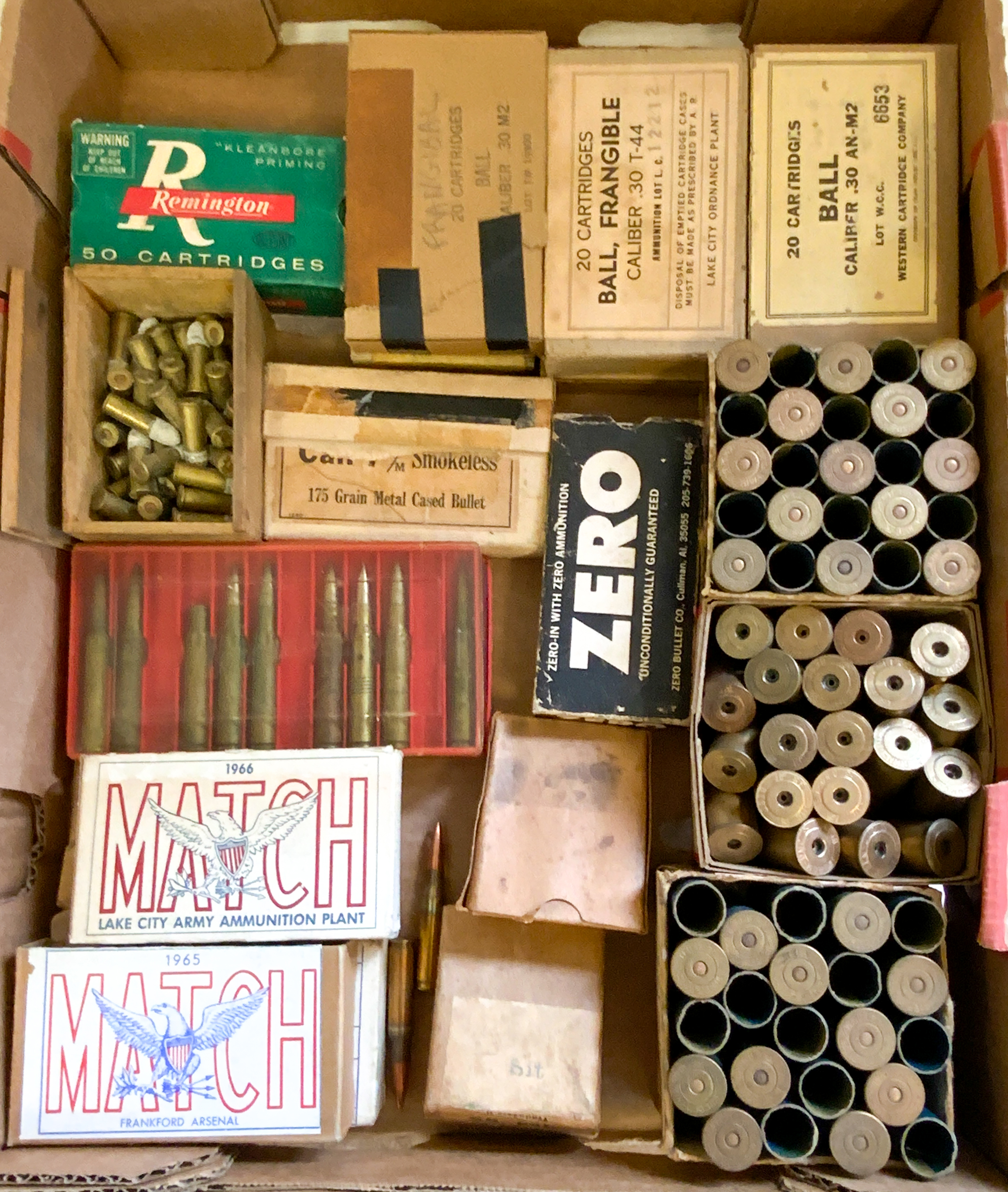 GROUP OF RIFLE, PISTOL AMMUNITION &