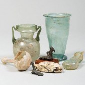GROUP OF ROMAN GLASS VESSELSCo