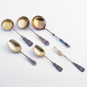 GROUP OF RUSSIAN SILVER AND EN