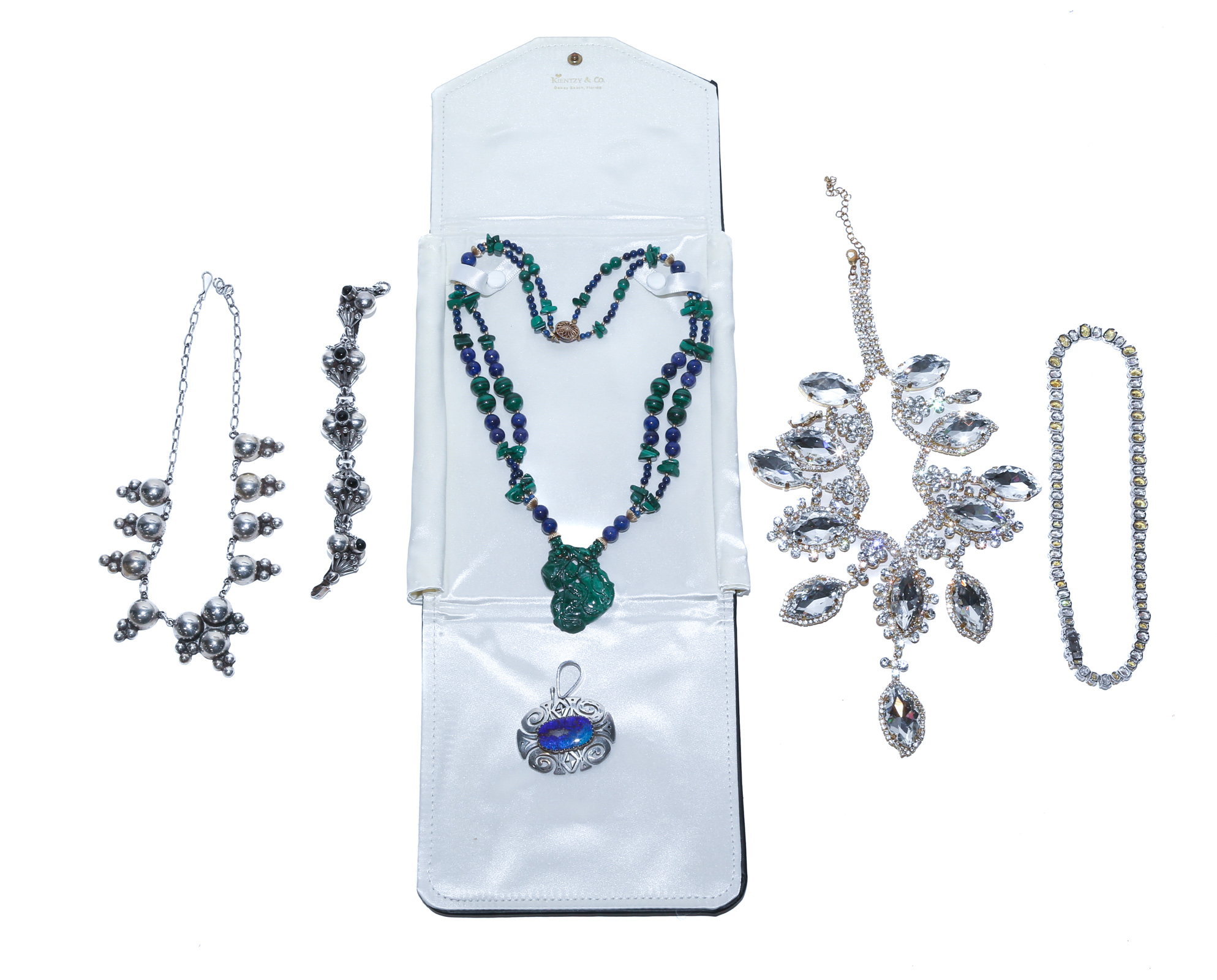 GROUP OF SEMI-PRECIOUS, STERLING