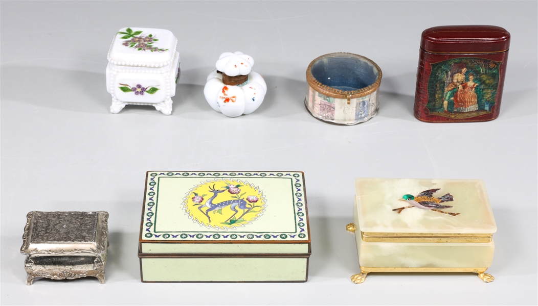 Group of seven antique trinket,