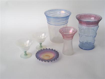 Group of seven Art glass items   