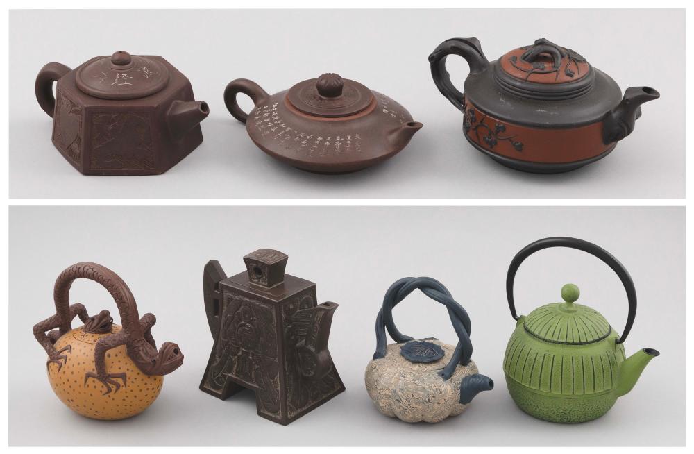 GROUP OF SEVEN ASIAN TEAPOTS 20TH