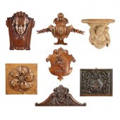 GROUP OF SEVEN CARVED ARCHITEC