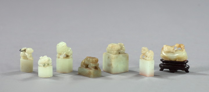 Group of Seven Chinese Jade Seals,