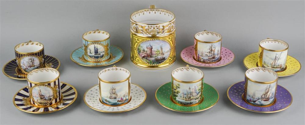 GROUP OF SEVEN DERBY STYLE CUPS AND