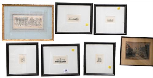 GROUP OF SEVEN ETCHINGS AND