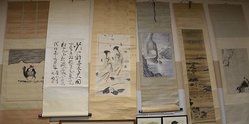 GROUP OF SEVEN ORIENTAL SCROLLS