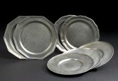 Group of Seven Pewter Plates,