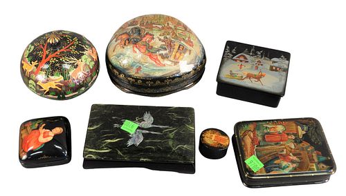 GROUP OF SEVEN RUSSIAN LACQUER