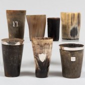 GROUP OF SEVEN SILVER-MOUNTED