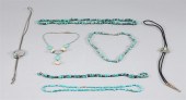 Group of seven turquoise neckl
