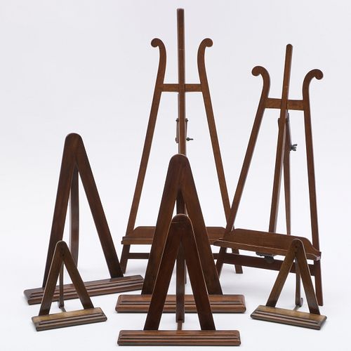 GROUP OF SEVEN WOOD STANDS AND