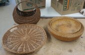 GROUP OF SEVEN WOVEN WICKER AN
