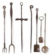 GROUP OF SEVEN WROUGHT IRON HE