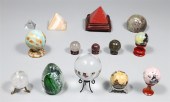 Group of seventeen crystal and
