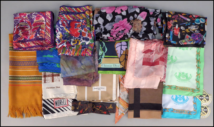GROUP OF SILK SCARVES. Including