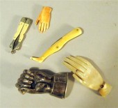 Group of silver and ivory nove