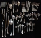 GROUP OF SILVER AND PLATE FLAT