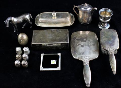 GROUP OF SILVER AND PLATED PIECES
