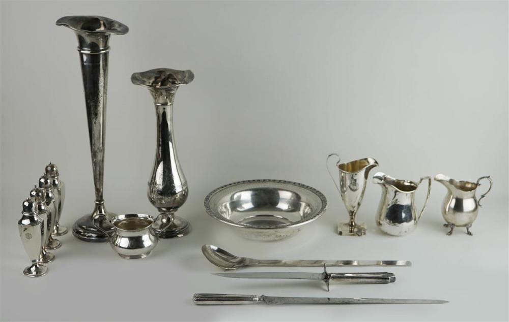 GROUP OF SILVER AND PLATED