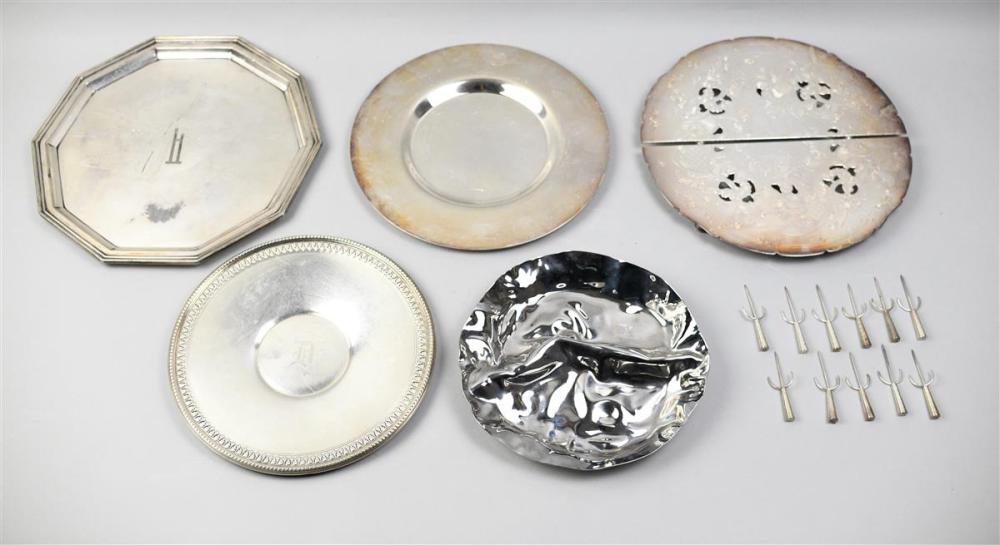 GROUP OF SILVER AND PLATED