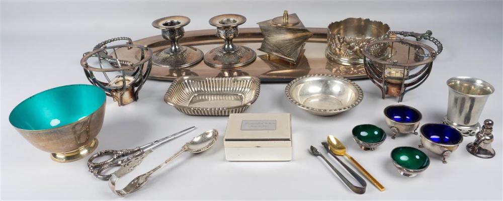 GROUP OF SILVER AND PLATED