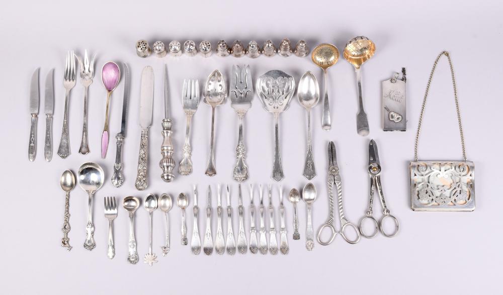 GROUP OF SILVER AND PLATED
