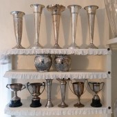 GROUP OF SILVER AND SILVER PLA