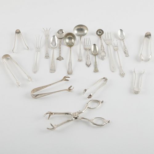 GROUP OF SILVER AND SILVER PLATE