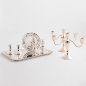 GROUP OF SILVER AND SILVER PLA