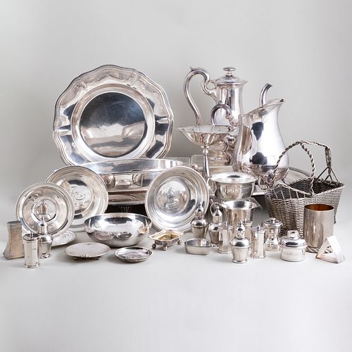 GROUP OF SILVER AND SILVER PLATEThe