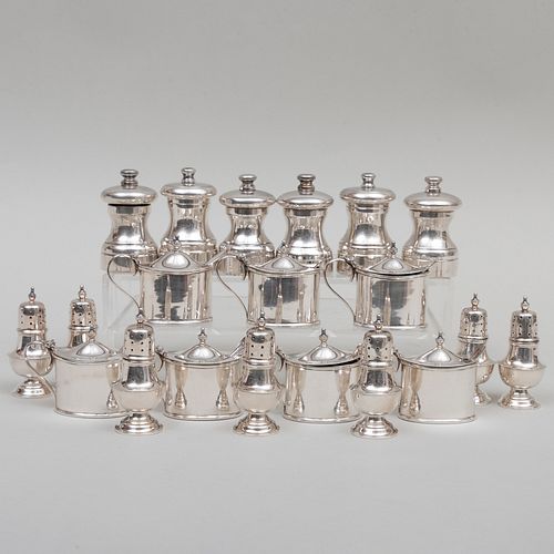 GROUP OF SILVER AND SILVER PLATE