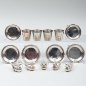 GROUP OF SILVER AND SILVER PLA