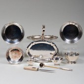 GROUP OF SILVER AND SILVER PLA