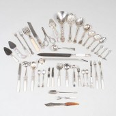 GROUP OF SILVER AND SILVER PLA
