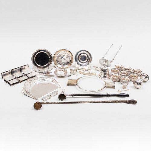GROUP OF SILVER AND SILVER PLATE