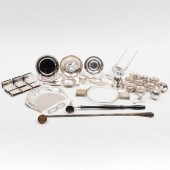 GROUP OF SILVER AND SILVER PLA