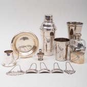 GROUP OF SILVER AND SILVER PLA