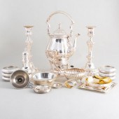GROUP OF SILVER AND SILVER PLA