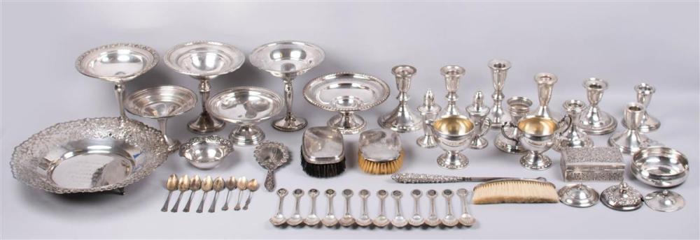 GROUP OF SILVER AND WEIGHTED SILVER